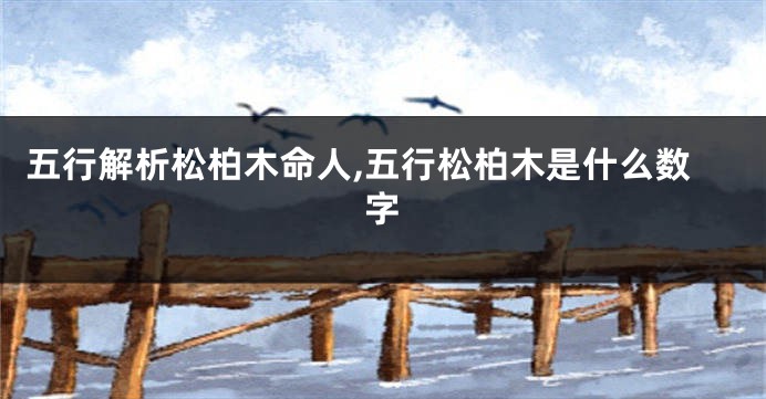 五行解析松柏木命人,五行松柏木是什么数字