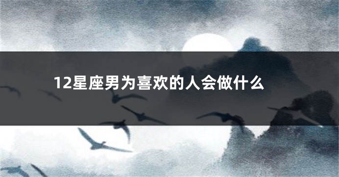 12星座男为喜欢的人会做什么