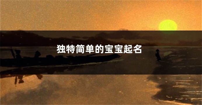 独特简单的宝宝起名