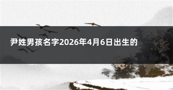 尹姓男孩名字2026年4月6日出生的
