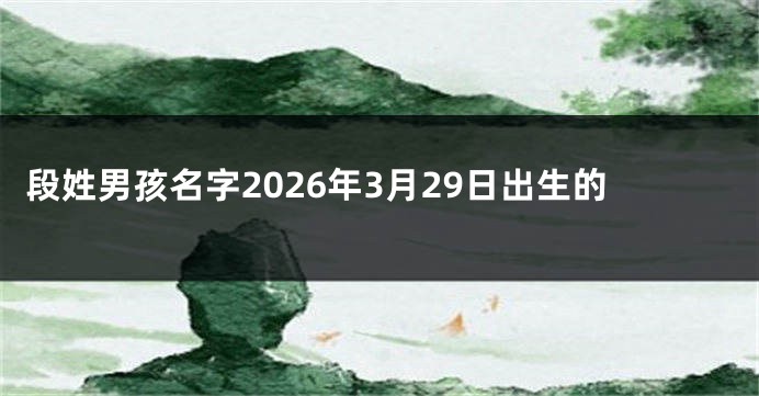 段姓男孩名字2026年3月29日出生的