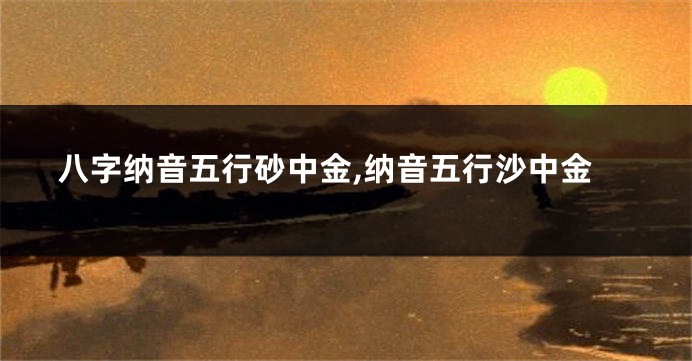 八字纳音五行砂中金,纳音五行沙中金