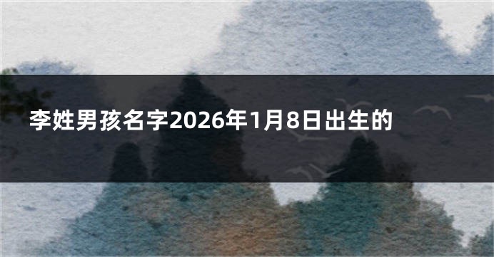 李姓男孩名字2026年1月8日出生的