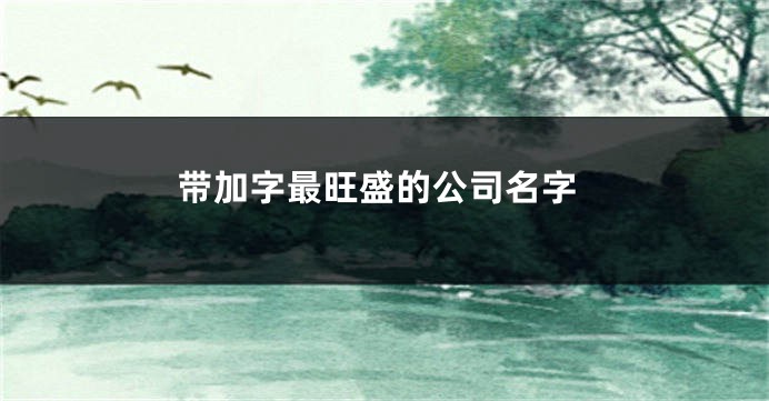 带加字最旺盛的公司名字