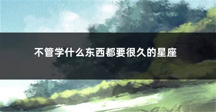 不管学什么东西都要很久的星座