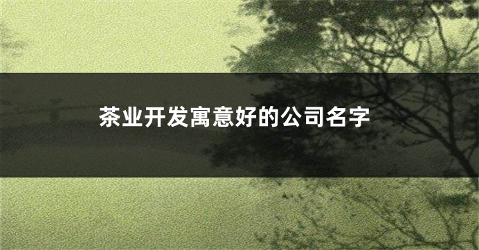 茶业开发寓意好的公司名字