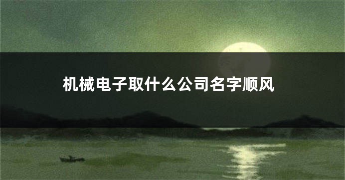 机械电子取什么公司名字顺风