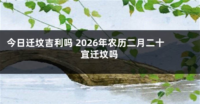 今日迁坟吉利吗 2026年农历二月二十宜迁坟吗