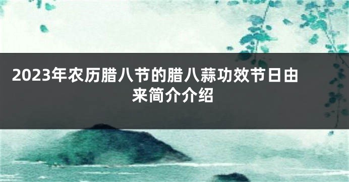 2023年农历腊八节的腊八蒜功效节日由来简介介绍