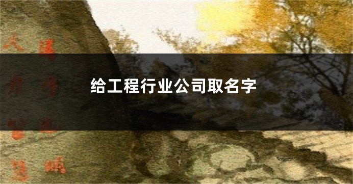 给工程行业公司取名字