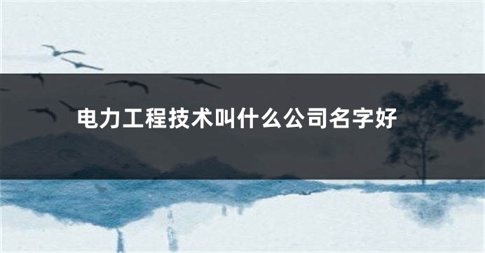 电力工程技术叫什么公司名字好