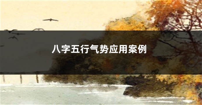 八字五行气势应用案例