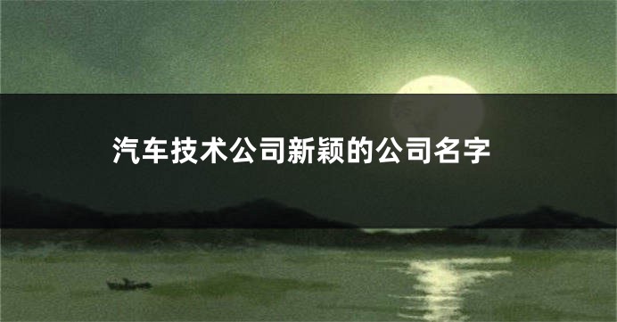 汽车技术公司新颖的公司名字