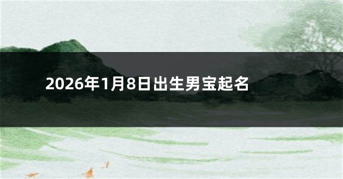 2026年1月8日出生男宝起名