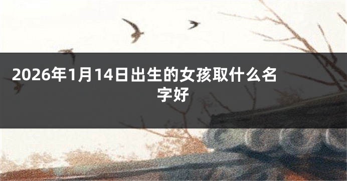2026年1月14日出生的女孩取什么名字好