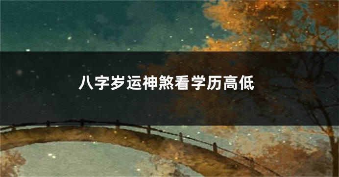 八字岁运神煞看学历高低