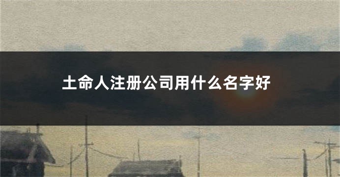 土命人注册公司用什么名字好