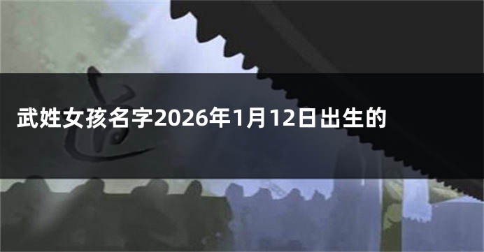 武姓女孩名字2026年1月12日出生的