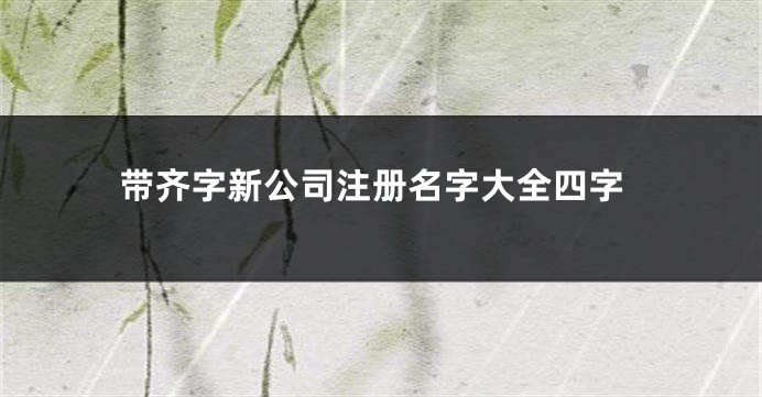 带齐字新公司注册名字大全四字