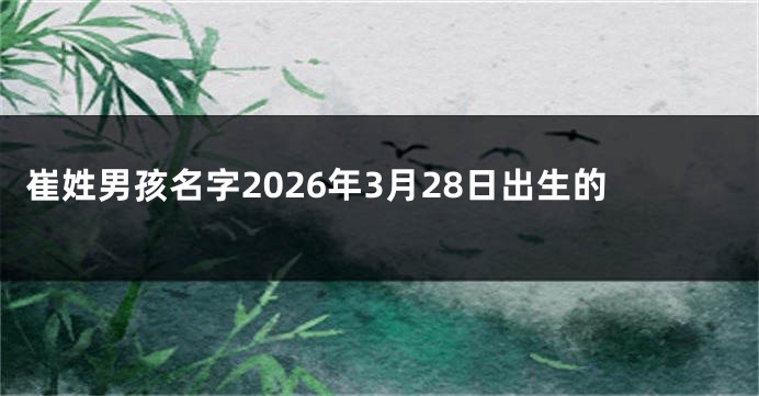 崔姓男孩名字2026年3月28日出生的
