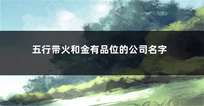 五行带火和金有品位的公司名字