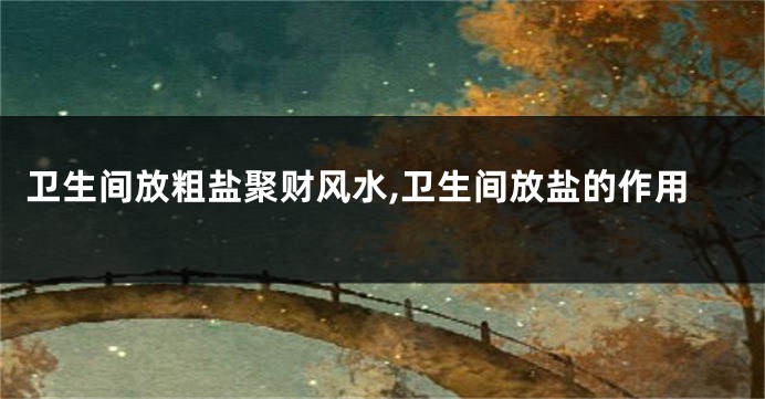 卫生间放粗盐聚财风水,卫生间放盐的作用