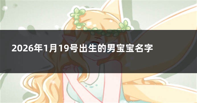 2026年1月19号出生的男宝宝名字