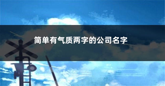 简单有气质两字的公司名字