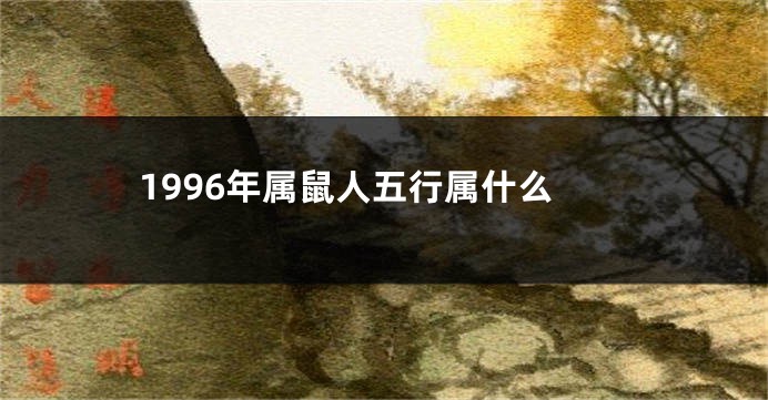 1996年属鼠人五行属什么