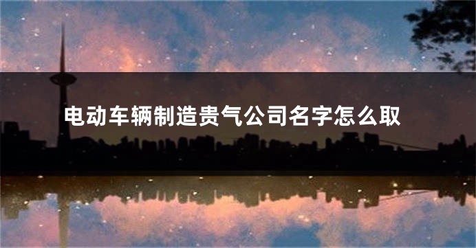 电动车辆制造贵气公司名字怎么取