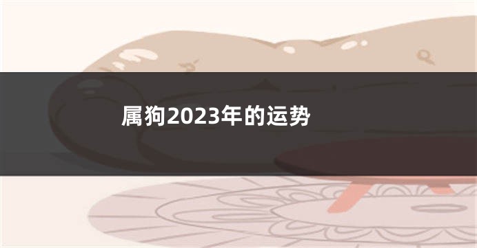 属狗2023年的运势