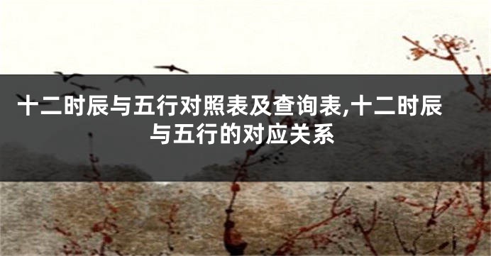 十二时辰与五行对照表及查询表,十二时辰与五行的对应关系