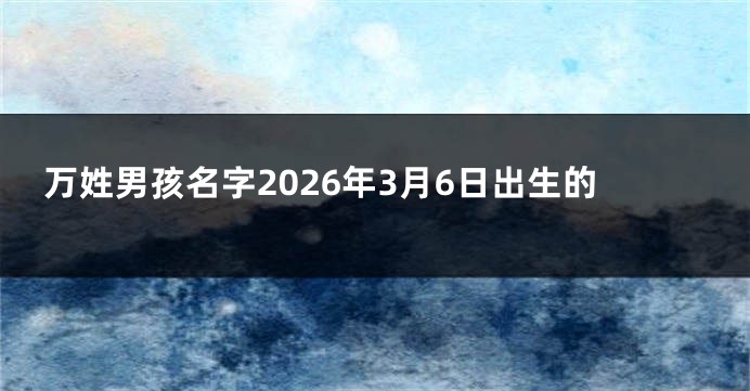 万姓男孩名字2026年3月6日出生的
