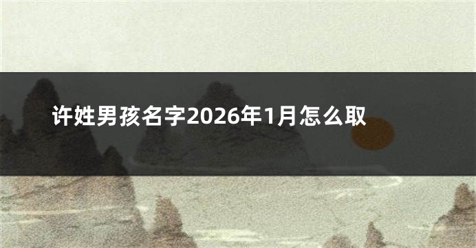 许姓男孩名字2026年1月怎么取
