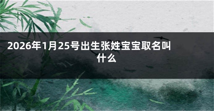 2026年1月25号出生张姓宝宝取名叫什么