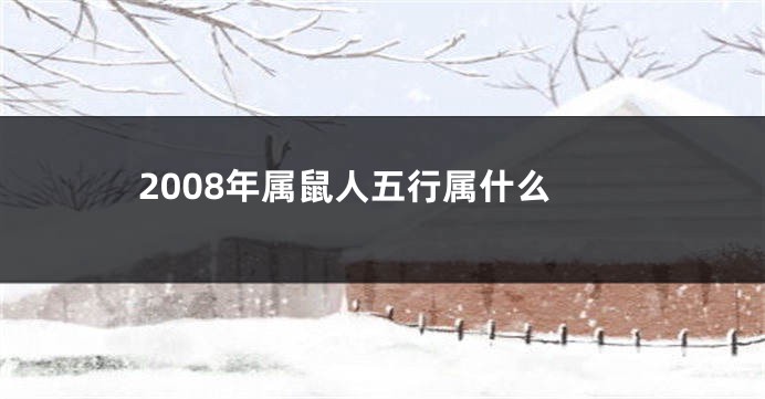 2008年属鼠人五行属什么