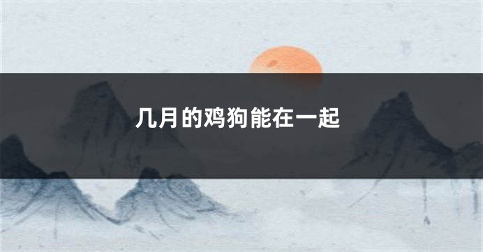 几月的鸡狗能在一起