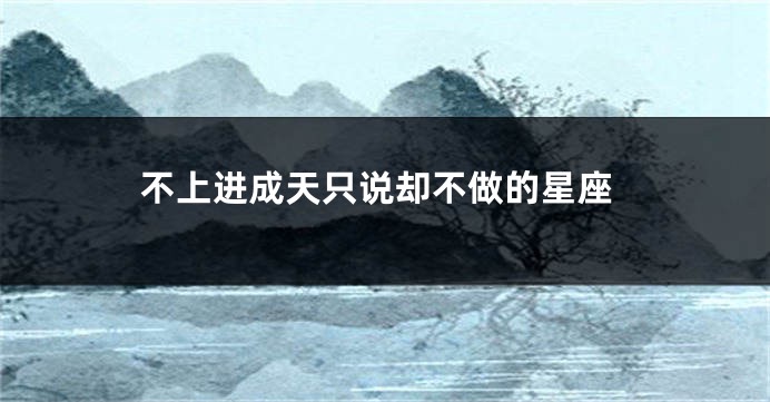 不上进成天只说却不做的星座