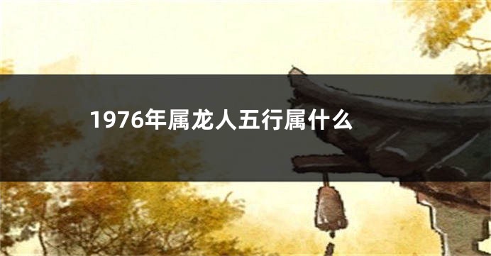 1976年属龙人五行属什么
