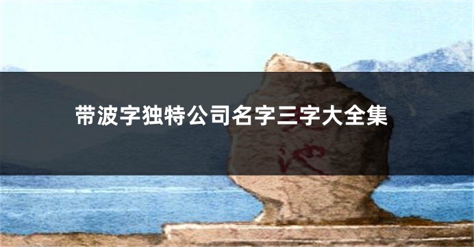 带波字独特公司名字三字大全集