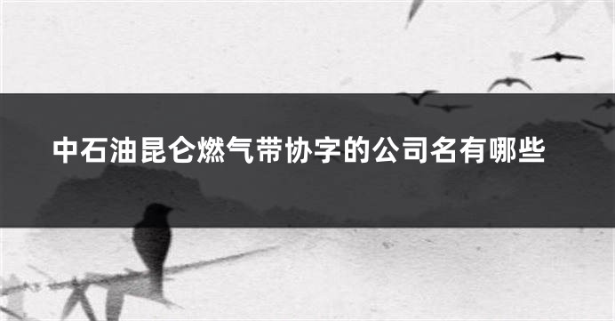 中石油昆仑燃气带协字的公司名有哪些