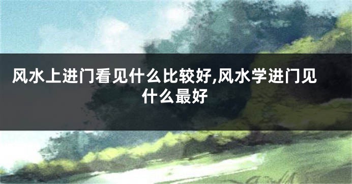 风水上进门看见什么比较好,风水学进门见什么最好