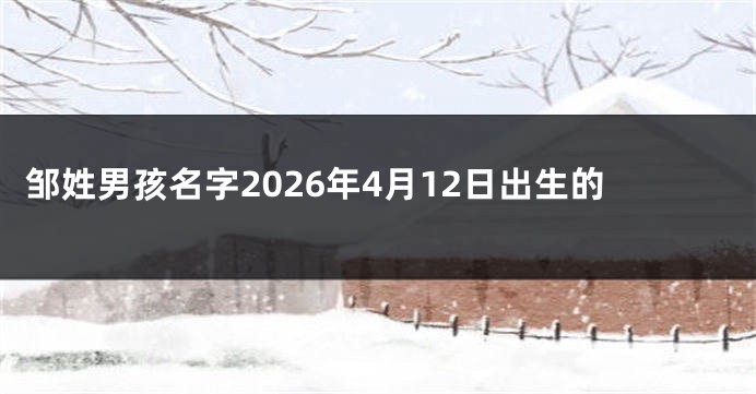 邹姓男孩名字2026年4月12日出生的
