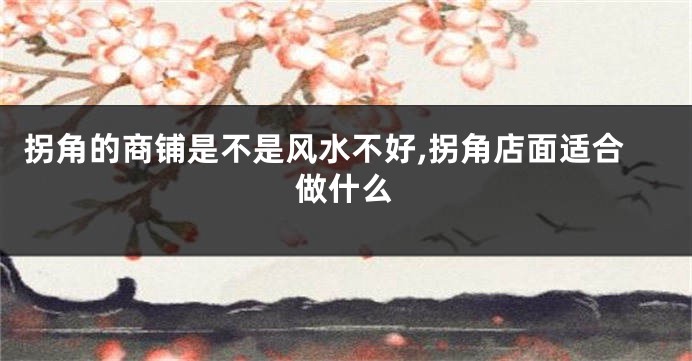 拐角的商铺是不是风水不好,拐角店面适合做什么
