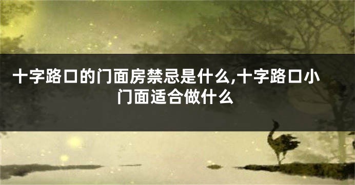 十字路口的门面房禁忌是什么,十字路口小门面适合做什么