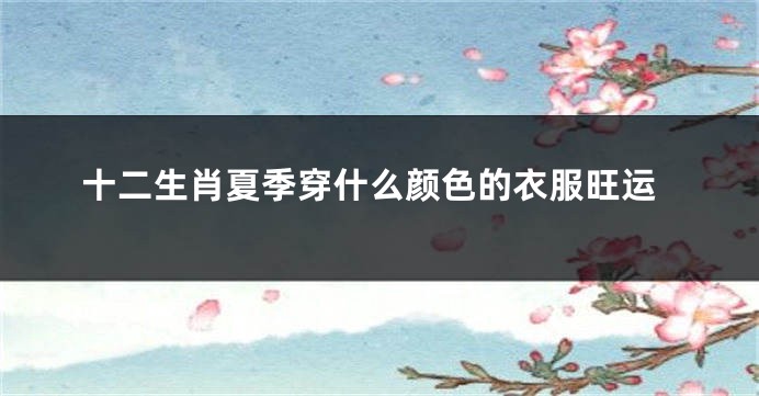 十二生肖夏季穿什么颜色的衣服旺运