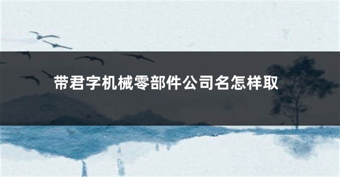 带君字机械零部件公司名怎样取