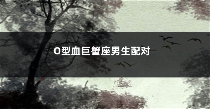 O型血巨蟹座男生配对