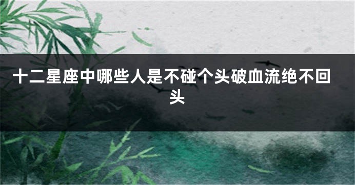 十二星座中哪些人是不碰个头破血流绝不回头