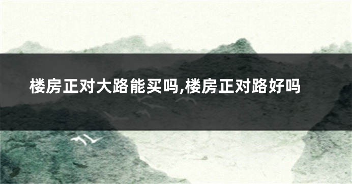 楼房正对大路能买吗,楼房正对路好吗